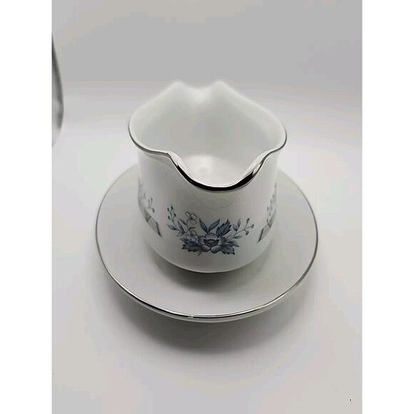 Vtg Seizan Blue Ridge Oval Gravy Boat/Sauce Bowl with Underplate, 9" Porcelain - Picture 6 of 7